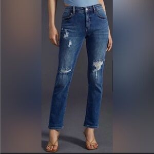 Pilcro Anthropologie Slim Boyfriend Crop Jeans 27 Straight Destroy